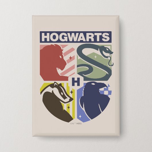 Klassiek HOGWARTS™ Gestempeld Wapenembleem Button (Voorkant)