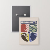 Klassiek HOGWARTS™ Gestempeld Wapenembleem Button (Voorkant / Achterkant)