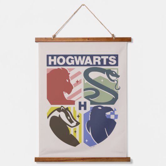 Klassiek HOGWARTS™ Gestempeld Wapenembleem Hangend Wandkleed (Voorkant)
