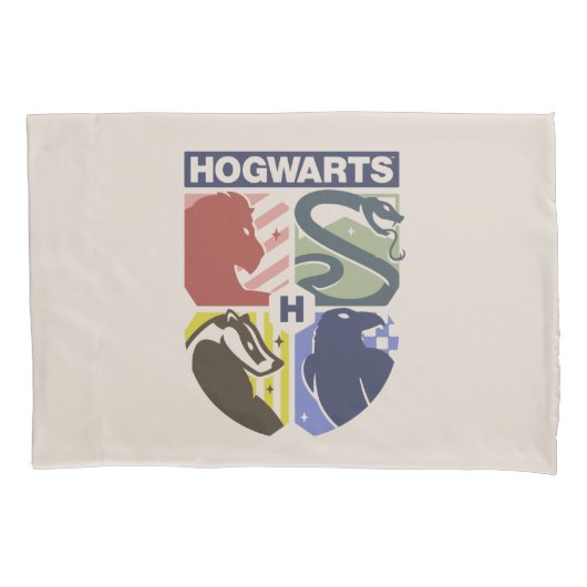 Klassiek HOGWARTS™ Gestempeld Wapenembleem Kussensloop (Voorkant)