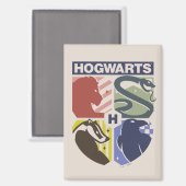 Klassiek HOGWARTS™ Gestempeld Wapenembleem Magneet (Voorkant / Achterkant)
