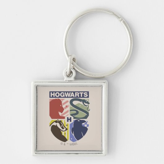 Klassiek HOGWARTS™ Gestempeld Wapenembleem Sleutelhanger (Voorkant)