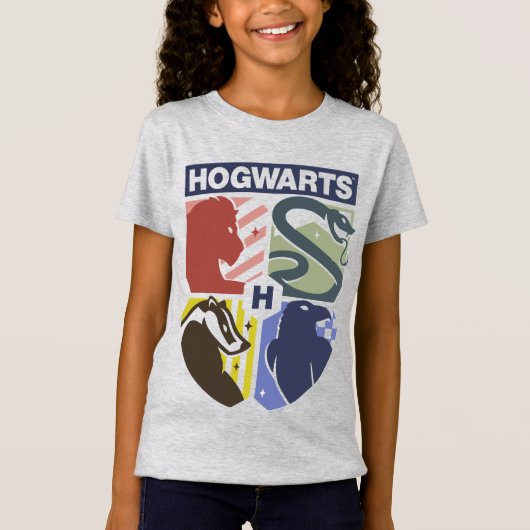 Klassiek HOGWARTS™ Gestempeld Wapenembleem T-shirt (Voorkant)