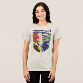 Klassiek HOGWARTS™ Gestempeld Wapenembleem Tri-Blend Shirt (Voorkant volledig)
