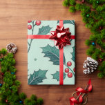 Klassiek Holly Christmas Wrapping Paper Cadeaupapier<br><div class="desc">[Classic Holly Christmas Wrapping Paper] Introductie van een premium cadeauverpakking die de elegantie van een traditionele vakantie vastlegt. Delicaat ontworpen hulstbladeren en levendige rode bessen op een subtiele mintgroene achtergrond vangen perfect de geest van klassieke Kerstmis. Het hoogwaardige matte papier is kreukbestendig en gemakkelijk in te pakken, terwijl de subtiele...</div>