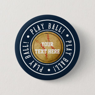 Klassiek HONKBAL Blauw SPEEL BAL Verjaardagsfeestj Ronde Button 5,7 Cm
