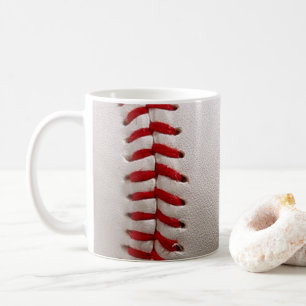 Klassiek honkbal en softbal rode stiksels koffiemok