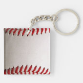 Klassiek honkbal en softbal rode stiksels sleutelhanger (Achterkant)