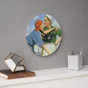 Klassiek honkbal, kinderen, jongens die sporten grote klok