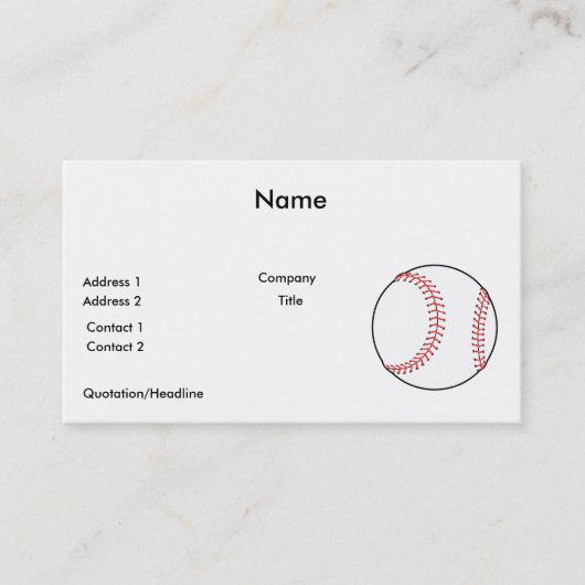 klassiek honkbalontwerp visitekaartje (Voorkant)