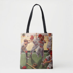 Klassiek honkbalteam, jongens ravotten tote bag