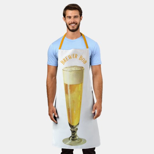 Klassiek hoog glas Frosty Draft bier, Pilsner of L Schort (Gedragen)