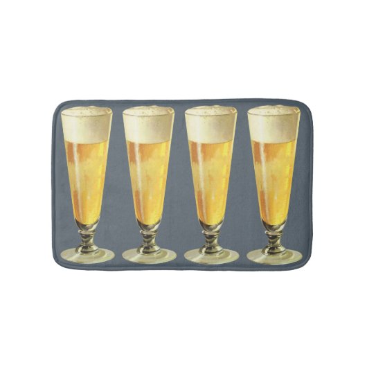 Klassiek hoog glas koude bier, alcoholische drank badmat (Voorkant)