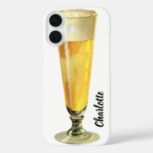 Klassiek hoog glas koude tochtbier, alcoholische d iPhone 16 hoesje