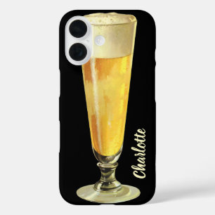 Klassiek hoog glas koude tochtbier, alcoholische d iPhone 16 hoesje