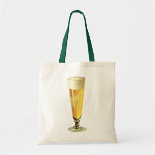 Klassiek hoog glas koude tochtbier, alcoholische d tote bag