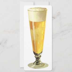 Klassiek hoog glas koude tochtbier, verjaardagsfee kaart