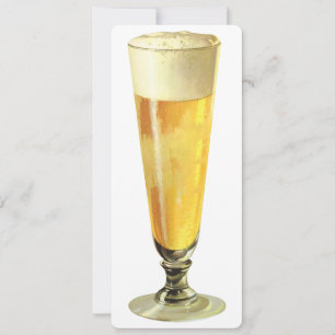 Klassiek hoog glas koude tochtbier, vrijgezellenfe kaart