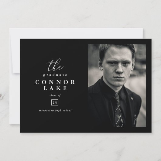 Klassiek Horizontaal Foto Afstudeerfeest Kaart (Voorkant)