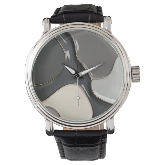 Klassiek horloge in stijlvolle abstracte vormgevin (Voorkant)