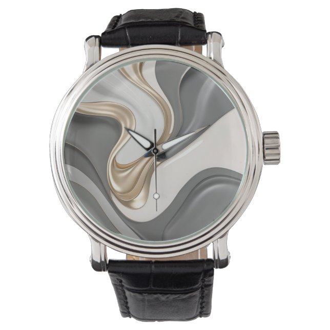 Klassiek horloge in stijlvolle abstracte vormgevin (Voorkant)