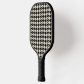 Klassiek Houndstooth Monogram Wit Pickleball Paddle (Links)
