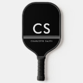 Klassiek Houndstooth Monogram Zwart & Wit Pickleball Paddle (Achterkant)