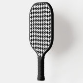 Klassiek Houndstooth Monogram Zwart & Wit Pickleball Paddle (Links)