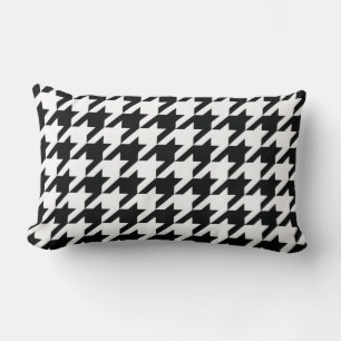 Klassiek Houndstooth-patroon: Zwart & Wit Vintage Kussen