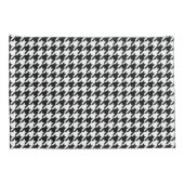 Klassiek Houndstooth-patroon: Zwart & Wit Vintage Kussensloop (Achterkant-Rechts)