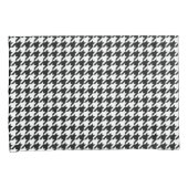 Klassiek Houndstooth-patroon: Zwart & Wit Vintage Kussensloop (Voorkant-Rechts)