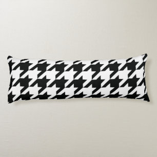 Klassiek Houndstooth-patroon: Zwart & Wit Vintage Lichaamskussen