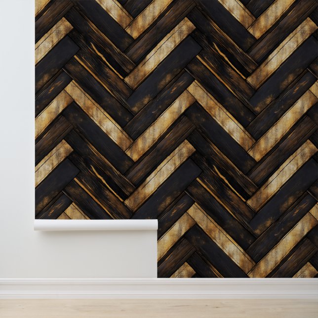 Klassiek Houten Patroon Behang (Applicatie)