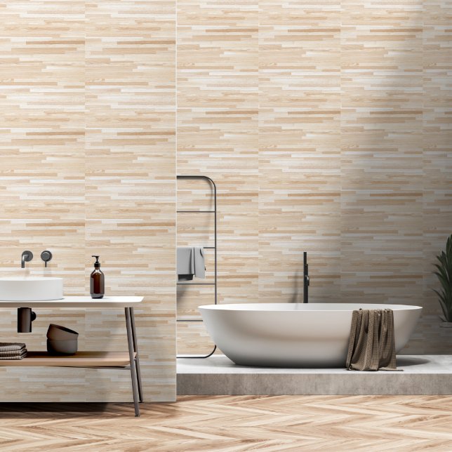 Klassiek houtlook behang (Badkamer)