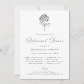 Klassiek Houtskoolkleurig Hydrangea Proefdinermenu Kaart (Voorkant)