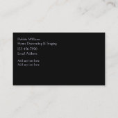 Klassiek huis decoreren en enscenering visitekaartje (Achterkant)