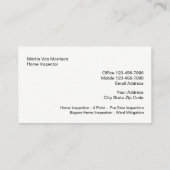 Klassiek huis inspectie ontwerp visitekaartje (Achterkant)