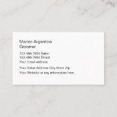 Klassiek huisdierensalon ontwerp visitekaartje (Achterkant)