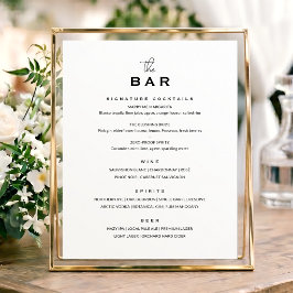 Klassiek huwelijksbarmenu bord minimalistisch wit poster