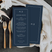 Klassiek huwelijksmonogram diner menu