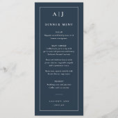 Klassiek huwelijksmonogram diner menu (Voorkant)