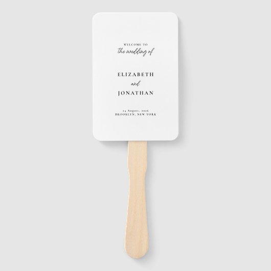 Klassiek huwelijksprogramma met script handwaaier (Voorkant)