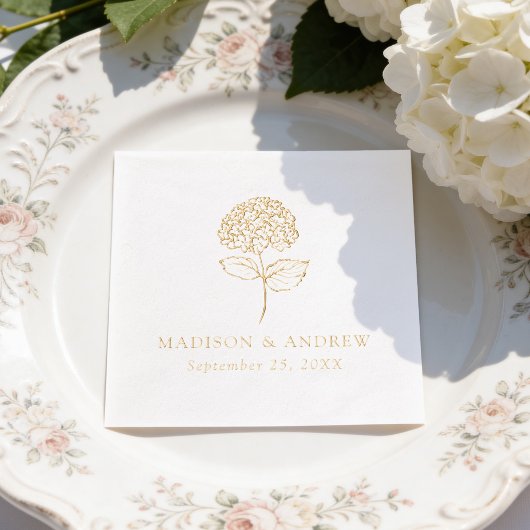 Klassiek Hydrangea Huwelijk Folie Servetten