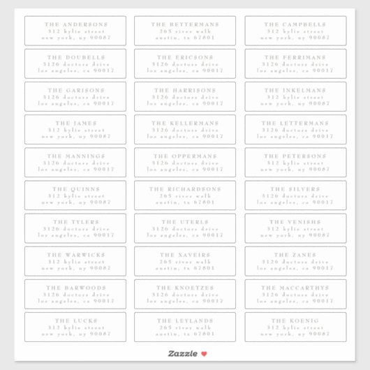 Klassiek Individueel Sage Groen Wit Gastadres Sticker (Vel)