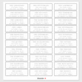 Klassiek individueel zwart wit gastadres sticker (Vel)