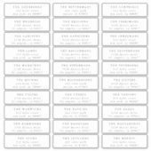 Klassiek individueel zwart wit gastadres sticker (Voorkant)