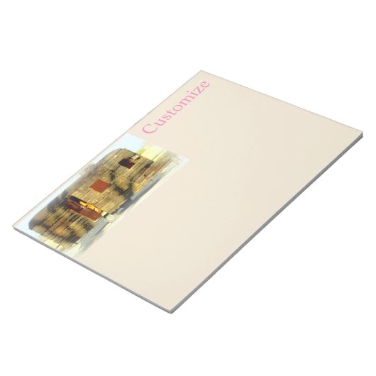  klassiek ingeweven houtcaravan notitieblok (Schuin)