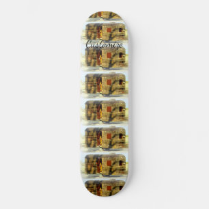 klassiek ingeweven houtcaravan persoonlijk skateboard