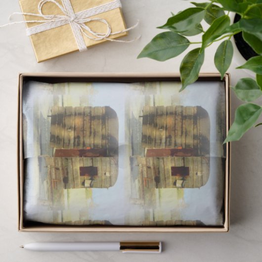  klassiek ingeweven houtcaravan tissuepapier (Geschenk)