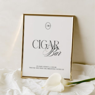 Klassiek Ink & Soft White Cigar Bar Huwelijksbord